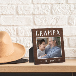 Placa Expositora Foto Rustica Personalizada Del Abuelo Grampa
