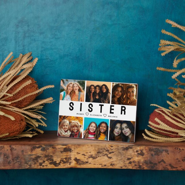 Placa Expositora Foto y nombres del Collage de guiones de la mejor  (Lado)