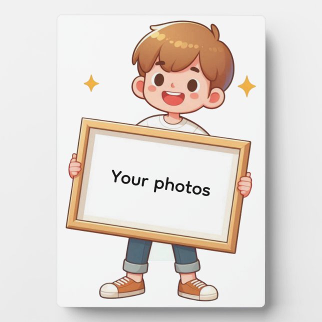 Placa Expositora Fotoframe-Design mit Jungen - Heb deinen Moment (Frente)