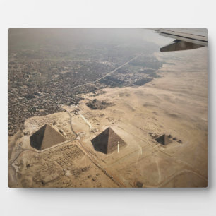 Placa Expositora fotografía aérea de pirámides de Egipto