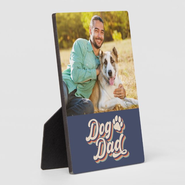 Placa Expositora Fotografía de impresión de perro Dad Paw (Lado)