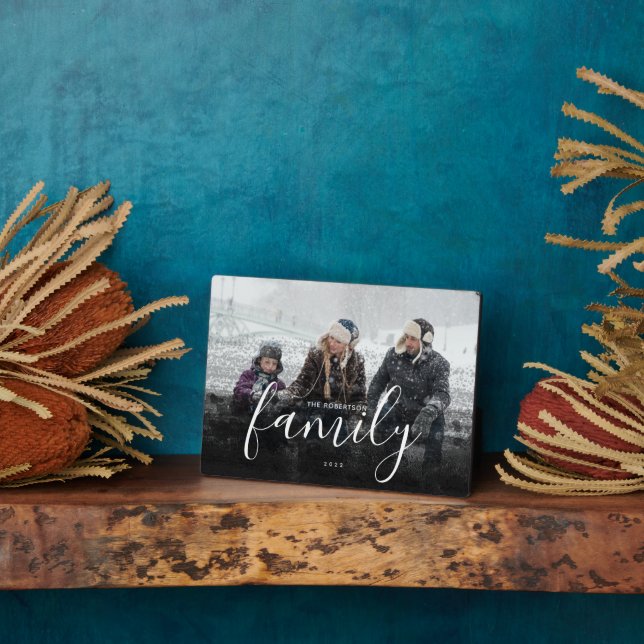 Placa Expositora Fotografía de la familia personalizado Resumen Neg (Lado)