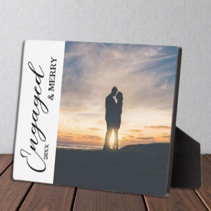 Placa Expositora Fotografía de Pareja de cerezo y de compromiso