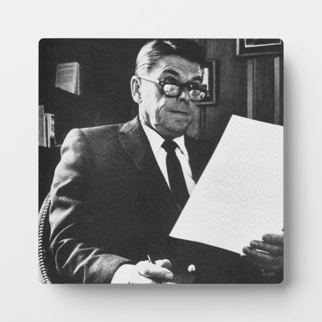 Placa Expositora Fotografía de Ronald Reagan (Frente)