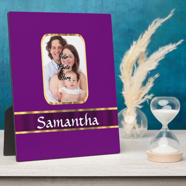 Placa Expositora Fotografía personalizada púrpura (Lado)