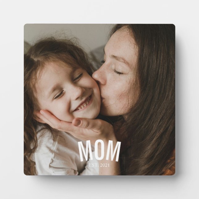 Placa Expositora Fotomoderna minimalista personalizada mamá estable (Frente)