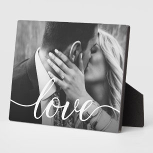 Placa Expositora Fotomontaje de pareja personalizado con lettering 