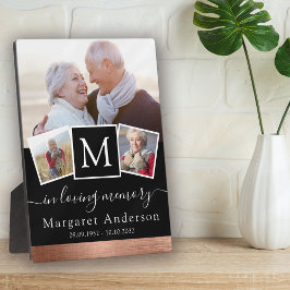 Placa Expositora Fotomontaje de recuerdo funeral conmemorativo en m