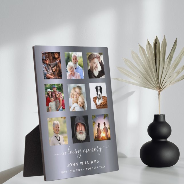 Placa Expositora Fotomontaje plateado memorial funeral (Subido por el creador)