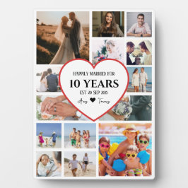 Placa Expositora Fotos de aniversario feliz con corazón en el centr