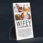 Placa Expositora Fotos de Esposa Collage Cosas Que Amamos Acerca de<br><div class="desc">Compile una lista de cosas que amas de tu Esposa,  agrega algunas de tus fotografías favoritas y tienes un regalo que ella atesorará! Perfecto para cumpleaños y Navidad,  aniversarios y Día de San Valentín también ♥</div>