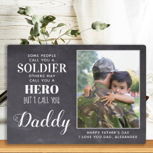 Placa Expositora Fotos del Día del Padre del Ejército Soldado Milit