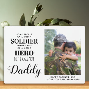 Placa Expositora Fotos del Día del Soldado Militar Hero Daddy Army