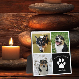 Placa Expositora Fotos personalizadas de perros memoriales en memor