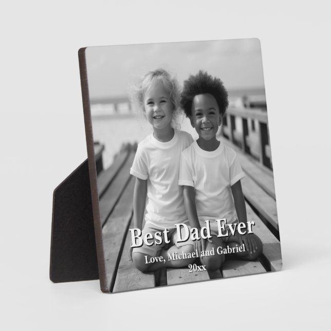 Placa Expositora Fotos personalizadas del Mejor Papá de la Historia (Anverso)