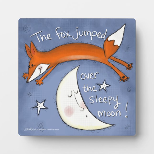 Placa Expositora Fox salta sobre la luna (Frente)