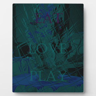 Placa Expositora Francés Blue Love Comer Play Flores colores para t