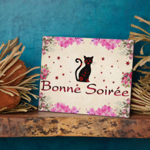Placa Expositora Francés: Bonne Soiree Plaque