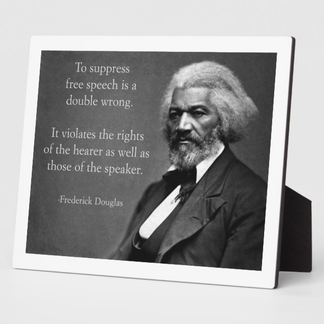 Placa Expositora Frederick Douglass Free Speech (Lado)