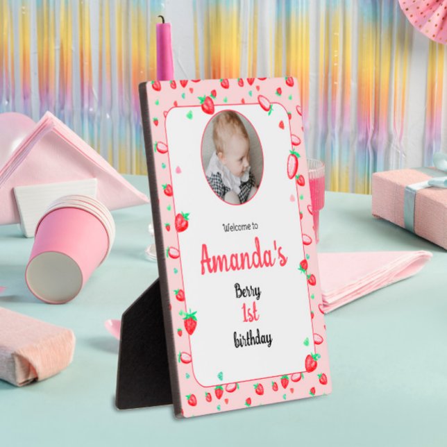Placa Expositora Fresa primer cumpleaños fiesta berry primero (Subido por el creador)