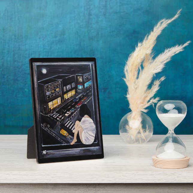 Placa Expositora Friday Night Painting by Alfred Fox (Lado)