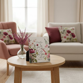 Placa Expositora Fruta del Espíritu floral rosa