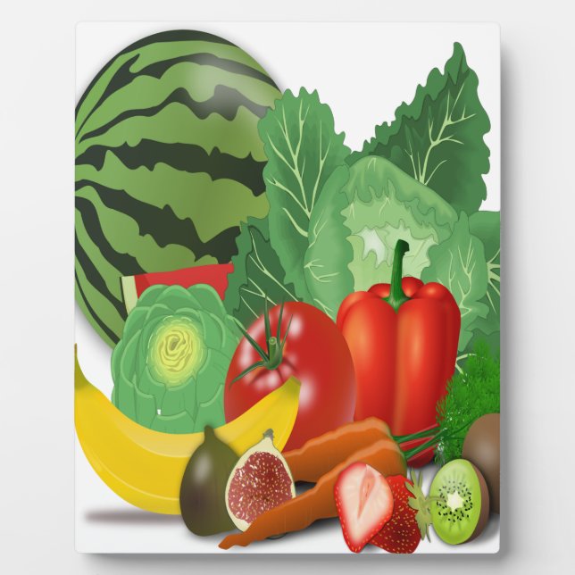 Placa Expositora frutas verduras alcachofa banana (Frente)