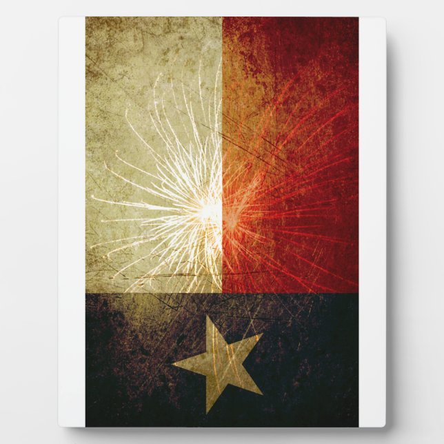Placa Expositora Fuego de bandera de Texas (Frente)