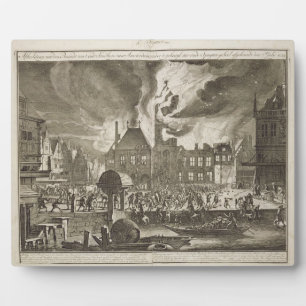 Placa Expositora Fuego en el antiguo ayuntamiento de Amsterdam, 17