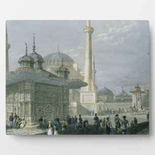 Placa Expositora Fuente y Plaza de Santa Sofía, Estambul, engra