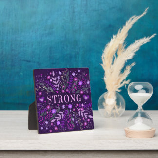 Placa Expositora Fuerte Bonito floral cardíaca Inspiradora púrpura