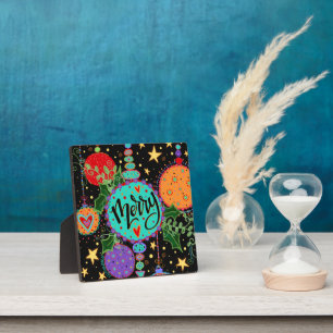 Placa Expositora Fun colorido Feliz Día a los Navidades