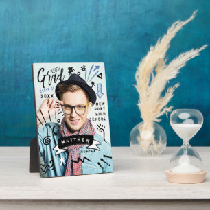 Placa Expositora Fun Doodle Sketch Magazine Cover Grad Photo