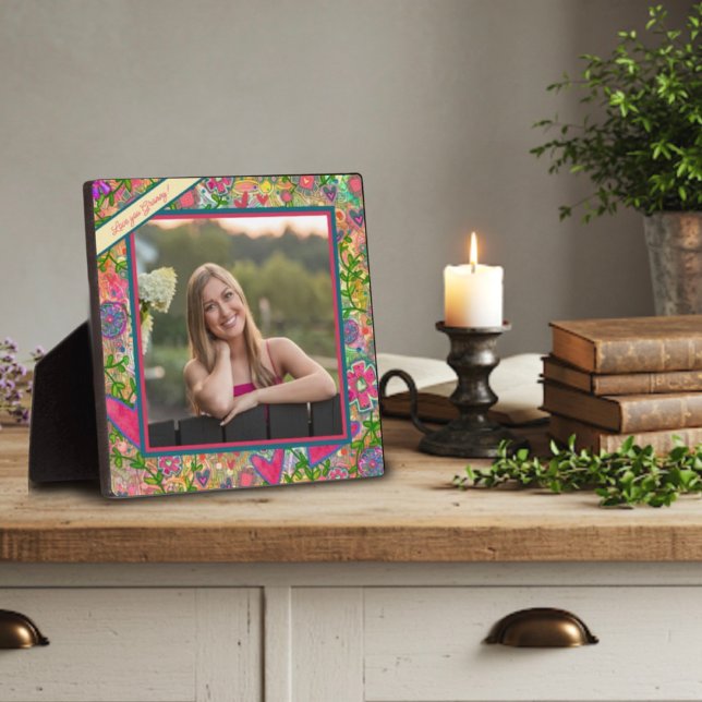 Placa Expositora Fun Floral Love Hearts Foto Mensaje (Subido por el creador)