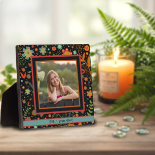 Placa Expositora Fun Folk Floral Cute Foto Mensaje De Amor Personal