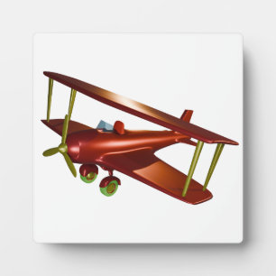 Placa Expositora Fun Red Bi-plane Aviation Aerospace Flight