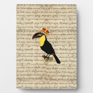 Placa Expositora Fundido toucan vintage y corona