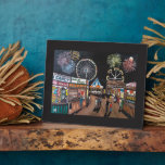 Placa Expositora Funfair at Night Painting by Alfred Fox<br><div class="desc">Funfair at Night Painting by Alfred Fox.</div>