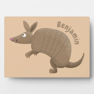 Placa Expositora Funny armadillo feliz personalizado ilustracion