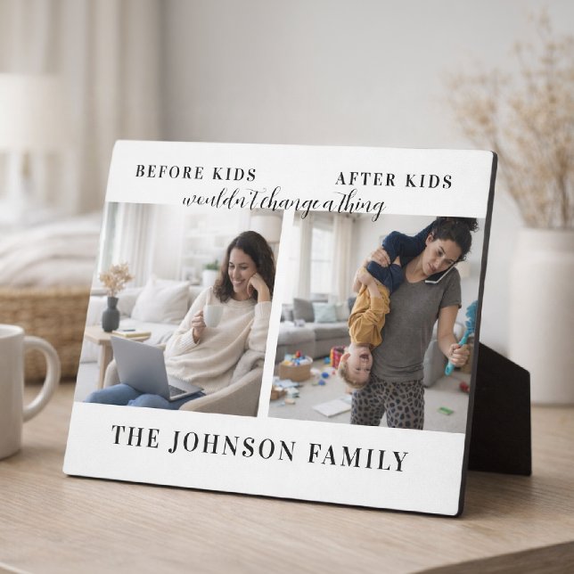 Placa Expositora Funny Before & After Kids Mother's Day 2 Photo (Subido por el creador)
