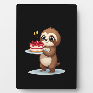 Placa Expositora Funny Birthday Cake with Sloth Costume for Boys an