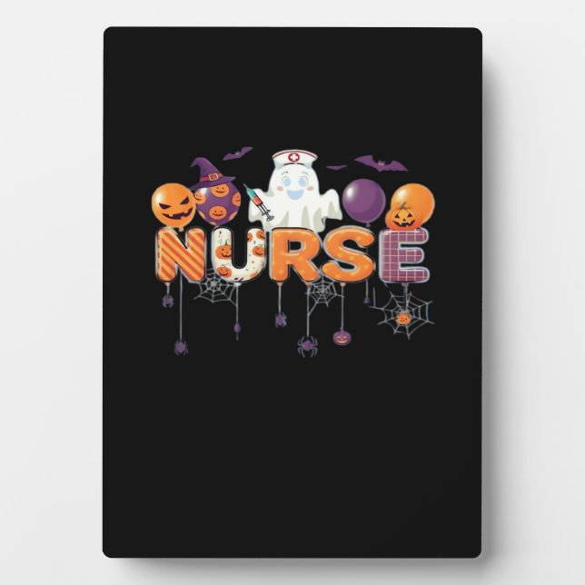 Placa Expositora funny cartoon ghost nurse - Hot Nurse Halloween Ou (Frente)
