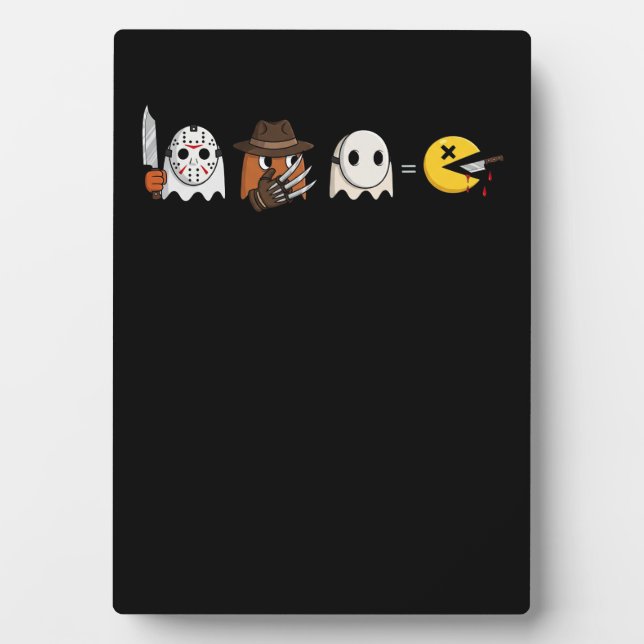 Placa Expositora Funny ghost parody of Halloween gamers (Frente)