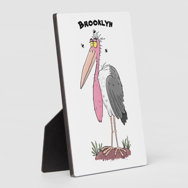 Placa Expositora Funny marabou stork personalizado (Lado)