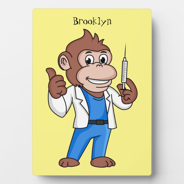 Placa Expositora Funny orangutan ape personalizado médica (Frente)