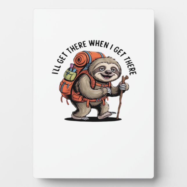 Placa Expositora Funny Sloth Hiking Team - Slow and Steady Classic  (Frente)
