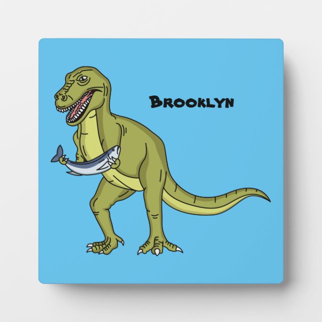 Placa Expositora Funny T rex dinosaur ilustracion (Frente)