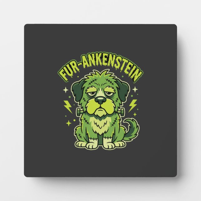 Placa Expositora Fur-Ankenstein Divertido Perro de Frankenstein Hal (Frente)