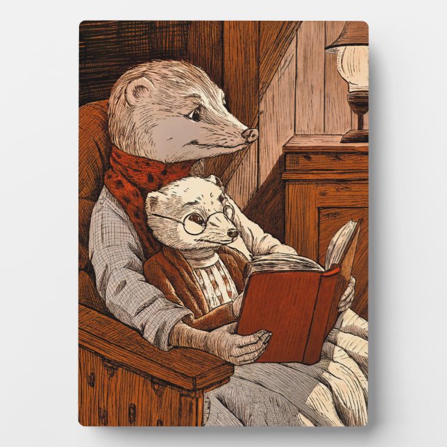 Placa Expositora Furets lisant un livre (Frente)