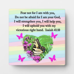 PLACA EXPOSITORA FÚTBOL PURPLE ISAIAH 41:10 BIBLIA VERSE
